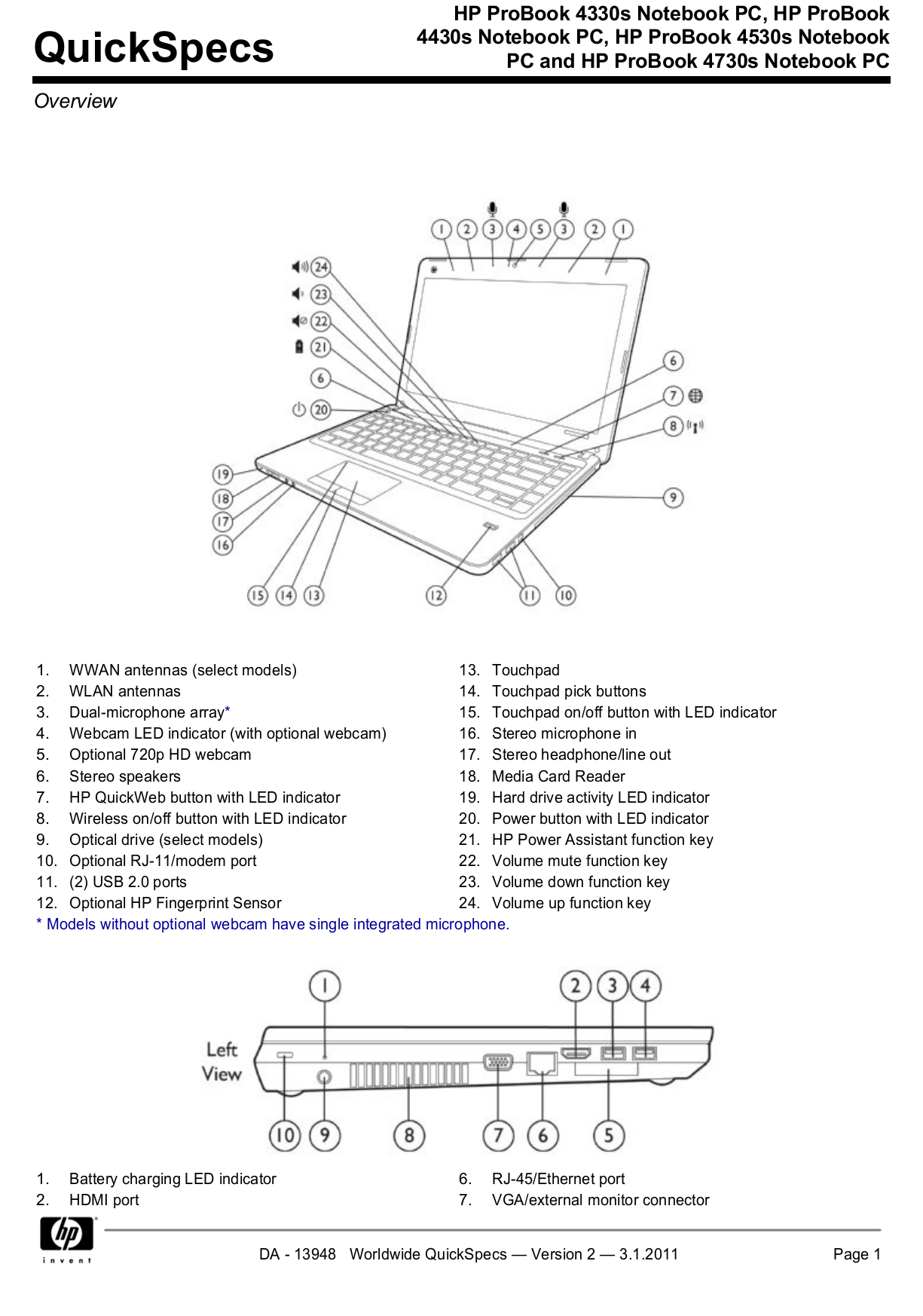 Download free pdf for HP ProBook 4730s Laptop manual